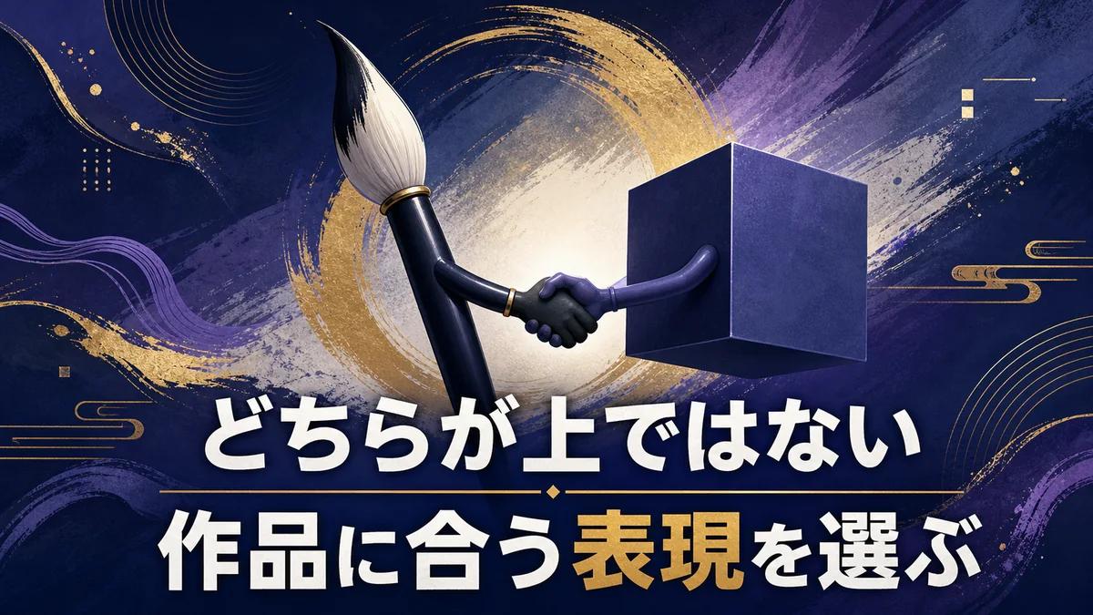2Dと3Dはどちらが上ではなく作品に合う表現を選ぶ