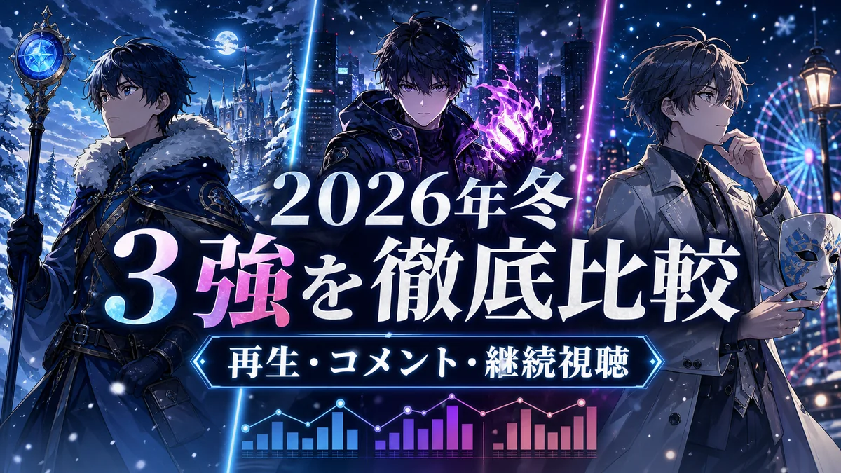 再生・コメント・継続視聴で比較する2026年冬アニメ3強