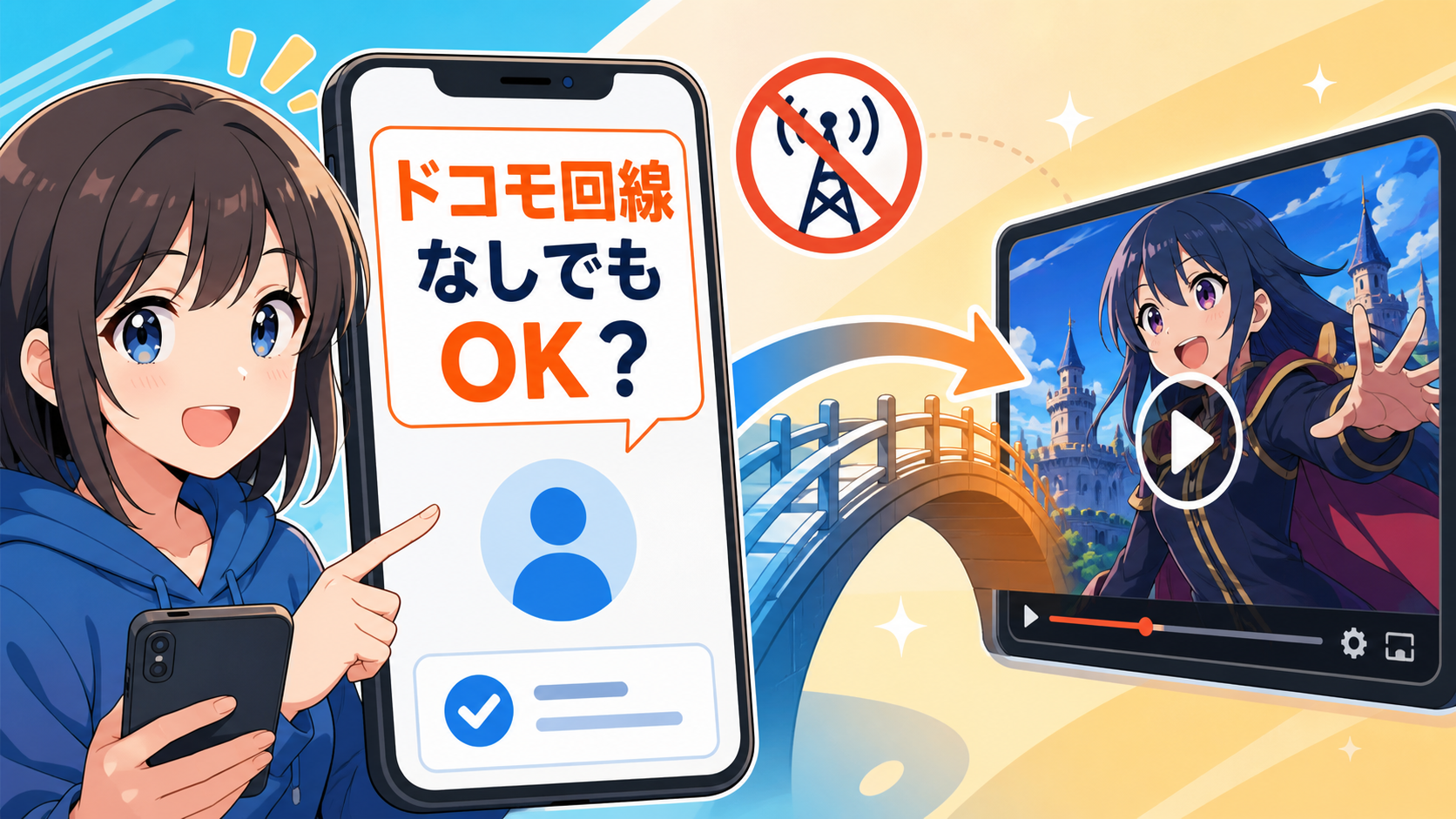 ドコモ回線なしでもdアニメストアを検討できることを伝えるアイキャッチ