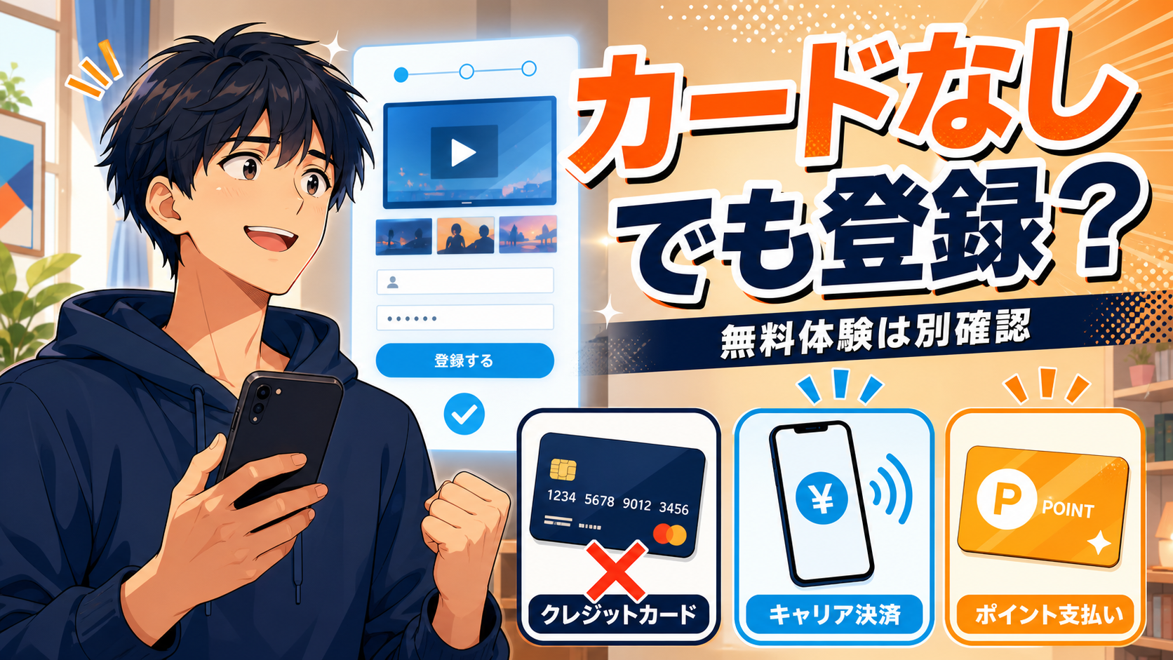 DMM TVの支払い方法と無料体験の条件を確認するアイキャッチ