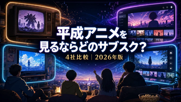 平成アニメを見るならどのサブスク 4社比較 2026年版