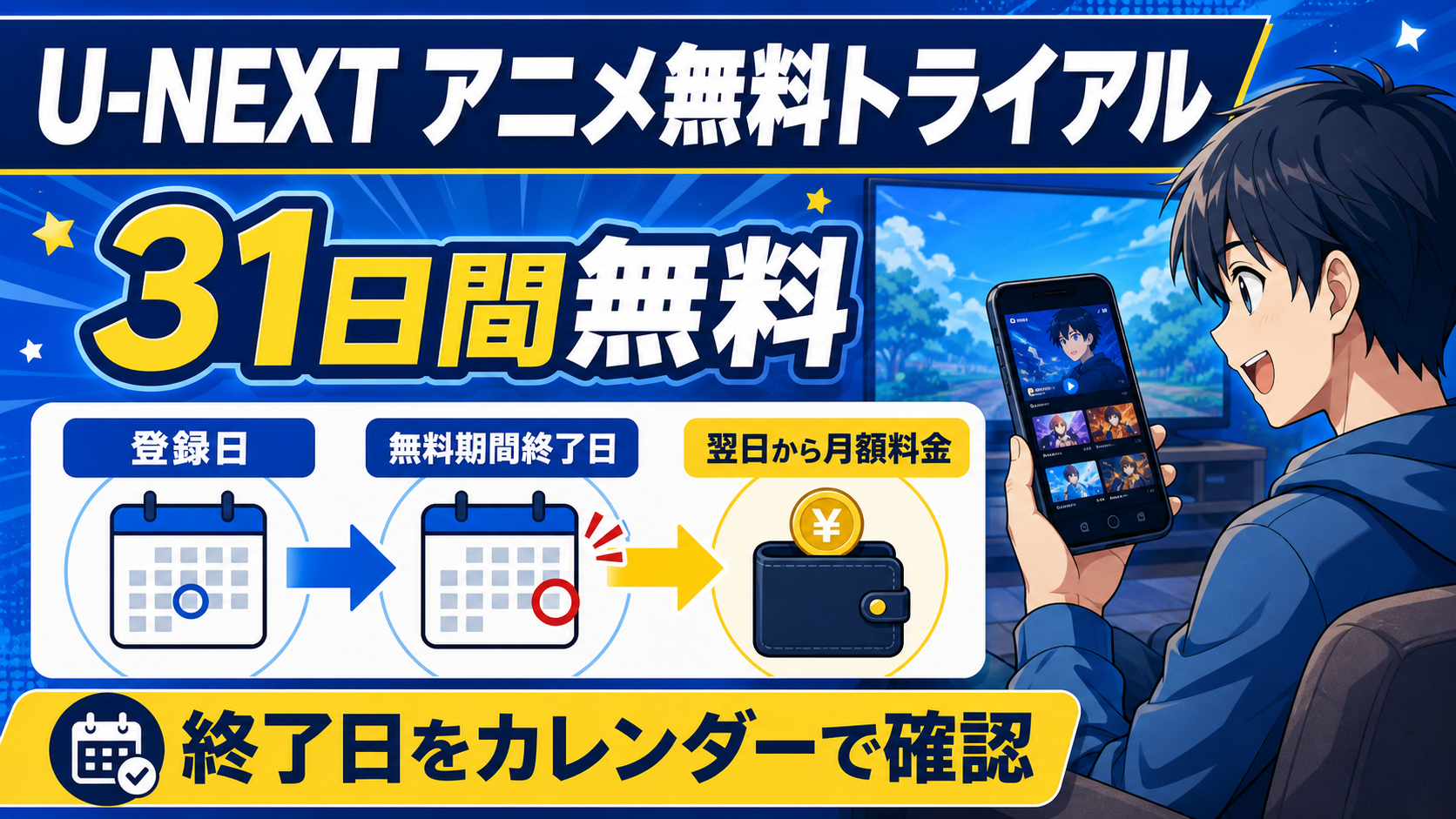 登録日を1日目として31日目までが無料になるカレンダー図解